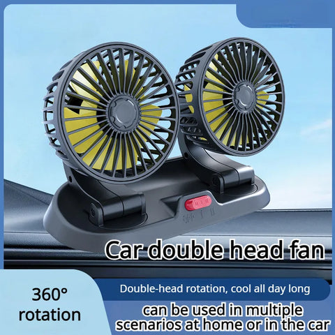 Double Head Cooling Car Fan