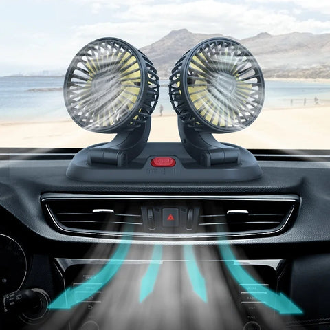 Double Head Cooling Car Fan