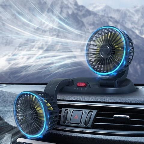 Double Head Cooling Car Fan