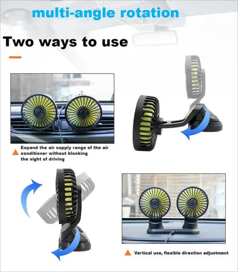 Double Head Cooling Car Fan