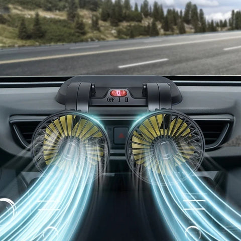 Double Head Cooling Car Fan