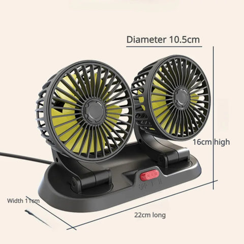 Double Head Cooling Car Fan