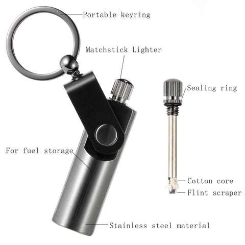 Orignal Portable Flint Fire Keychain Lighter 🔥 (Waterproof)