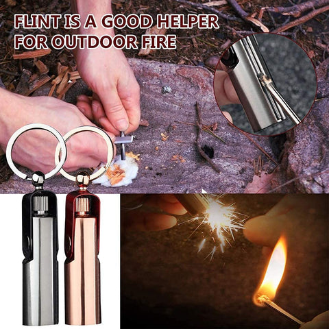 Orignal Portable Flint Fire Keychain Lighter 🔥 (Waterproof)