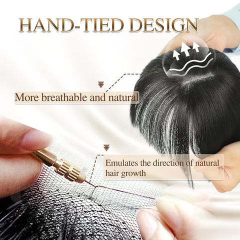 Natural Hair Toppers With curtain Bangs For Women Adding Hair Volume Topper