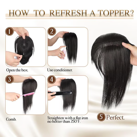 Natural Hair Toppers With curtain Bangs For Women Adding Hair Volume Topper